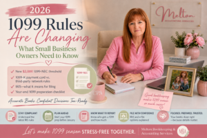 2026 1099 rules for small businesses, including the new $2,000 1099-NEC threshold, 1099-K rules, IRIS filing and year-end preparation.