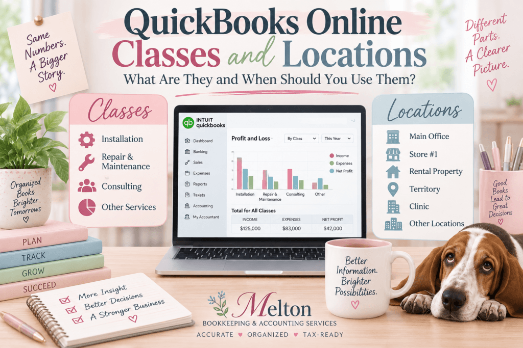 QuickBooks Online classes vs locations explained by Melton Bookkeeping & Accounting Services