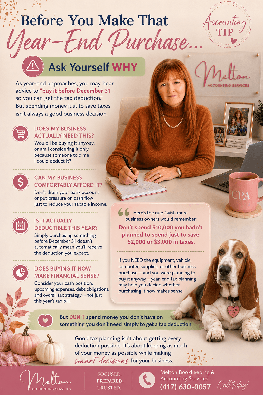 Year-end business purchase and tax deduction tips from Melton Bookkeeping & Accounting Services