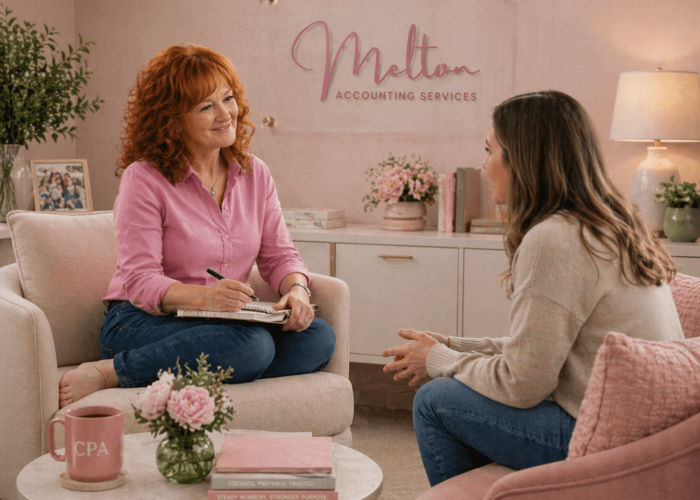 Taking notes talking to client in cozy office chairs